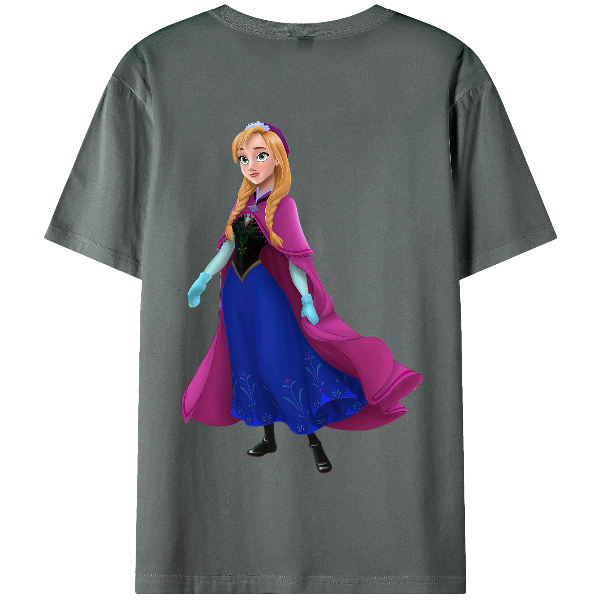 （画像用） アナと雪の女王 アンナ エルサ Frozen Anna Elsa 綿100％半袖Tシャツ（背面プリント）